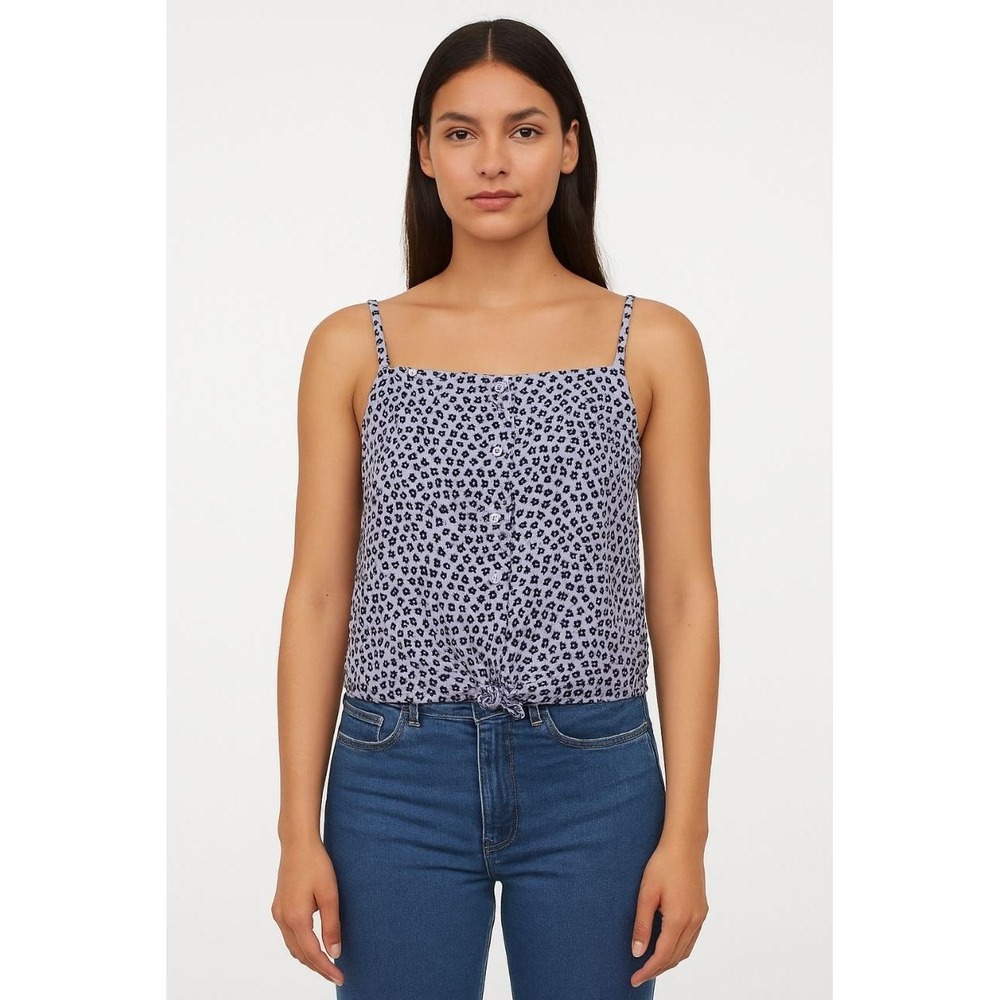 H&M‎ Lilac Leopard Print Button-Front Cami – Size Small